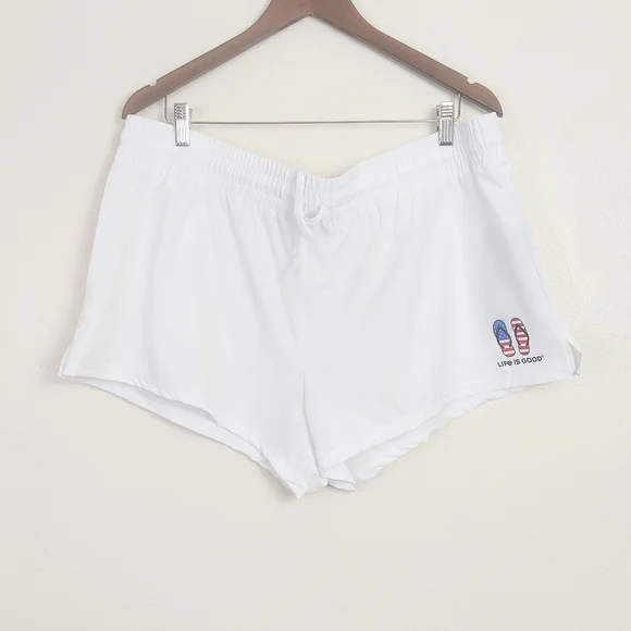 Life Is Good White Boardshorts Size XL Beach Shorts Pool Sun Protection Water - Picture 2 of 8